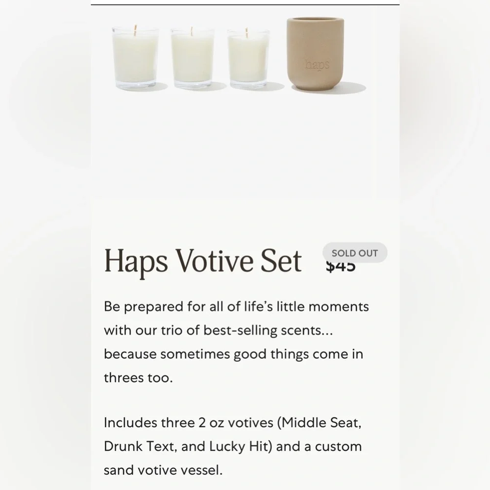 Haps Votive Set